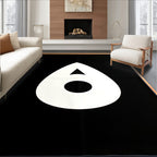 Bold Black White Geometric Symbol Rug