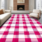 Vibrant Pink Gingham Blanket Rug
