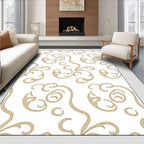 Golden Swirl Scrolling Flourish Rug