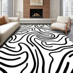 Monochromatic Curving Line Abstract Rug
