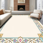 Pastel Floral Vines Scroll Frame Rug