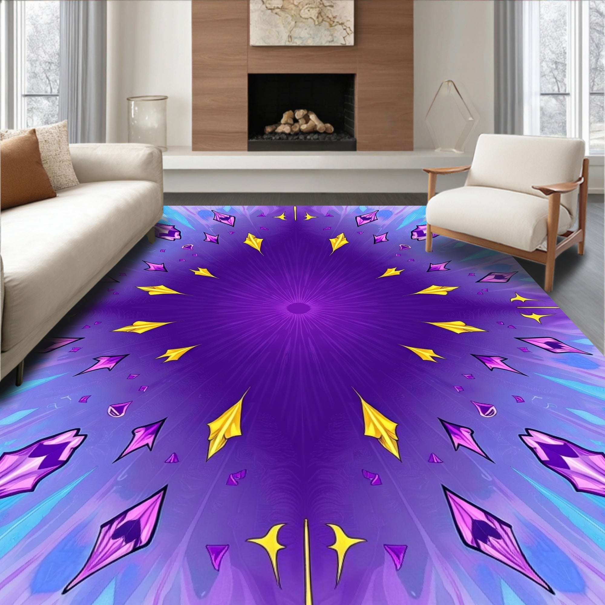 Vibrant Amethyst Prism Radiance Rug