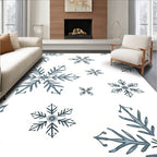 Classic Slate Blue Snowflake Scatter Rug