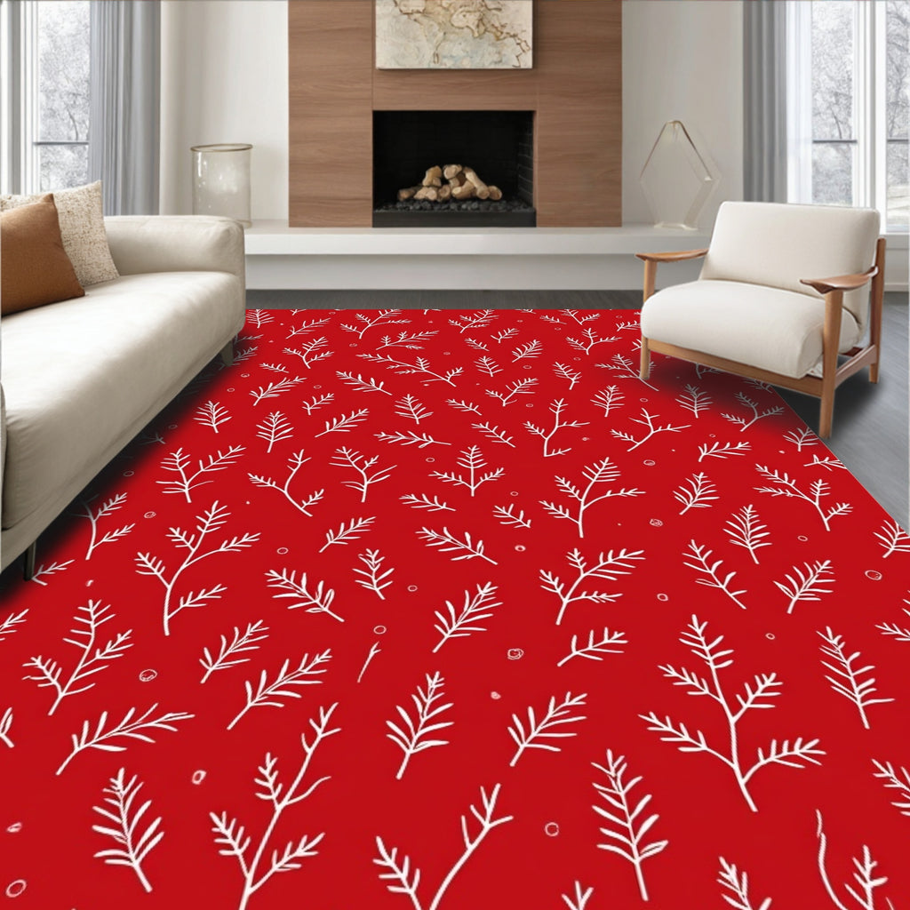 Red Sprig Botanical All-Over Rug