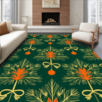 Emerald Green Orange Tree Ornament Rug