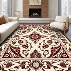 Crimson Floral Medallion Classic Rug