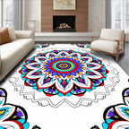 Vibrant Radial Mandala Color Burst Rug