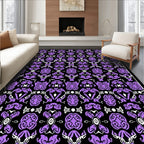 Rich Purple Abstract Symmetry Rug