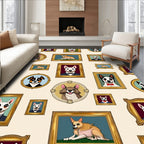 Framed Dog Portraits Collection Rug