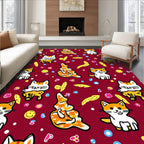 Whimsical Orange Cat Smiley Face Rug