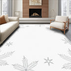 Winter Frost Snowflake Border Rug