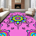 Psychedelic Pink Swirl Mandala Rug