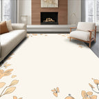 Pale Peach Outline Botanical Garden Rug