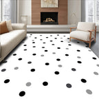 Abstract Monochrome Polka Dot Scatter Rug
