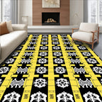 Geometric Black Yellow Abstract Circuitry Rug
