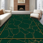 Emerald Green Woven Network Border Rug