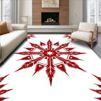 Crimson Radial Leaf Star Rug