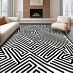 Abstract Labyrinth Lines Rug