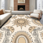 Vintage Beige Sunburst Medallion Rug