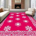 Fuchsia Snowflake Intricate Border Rug
