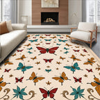 Whimsical Butterfly Garden Medallion Rug
