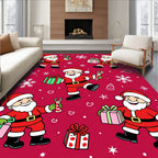 Jolly Santa Claus Holiday Christmas Presents Rug