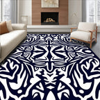 Dark Blue Organic Abstract Flow Rug