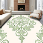 Serene Sage Green Floral Medallion Rug
