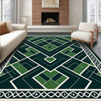 Emerald Green Geometric Art Deco Rug