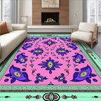 Pink Purple Abstract Eye Floral Rug