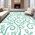 Emerald Vine Swirls Botanical Rug