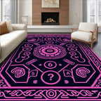 Hot Pink Geometric Mandalas Symbols Rug