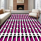 Vibrant Magenta Repeating Vertical Chain Rug