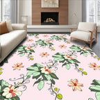 Pale Pink Floral Vine Harmony Rug