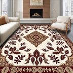 Crimson and Gold Floral Medallion Rug