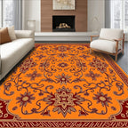 Crimson Floral Vine Medallion Cover Rug