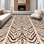 Rich Crimson Zebra Stripe Symmetry Rug