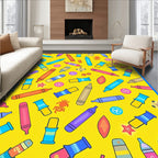 Yellow Crayon Collection Scattered Art Rug