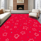 Red White Blue Star Festive Field Rug