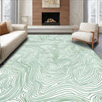 Green Contour Topographic Lines Rug