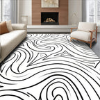 Monochromatic Swirl Tribal Art Rug