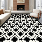 Black Diamond Tribal Geometric Rug