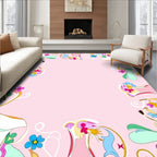 Whimsical Pastel Floral Swirls Rug