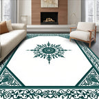 Deep Teal Ornamental Starburst Medallion Rug