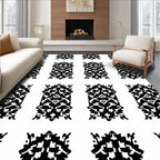 Black White Tribal Medallion Rug