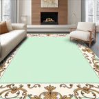 Golden Floral Scroll Border Rug
