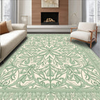 Sage Green Floral Arabesque Rug