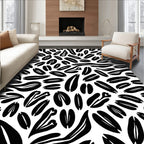 Black Organic Seed Pod Cluster Rug