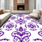 Deep Purple Classic Flourish Damask Rug