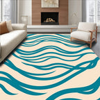 Teal Wave Abstract Background Rug